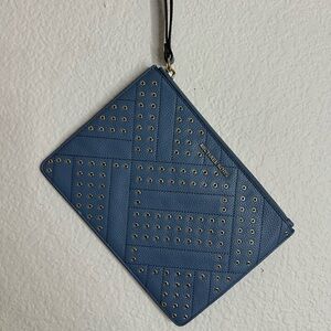 Michael Kors Perforated Blue Wristlet